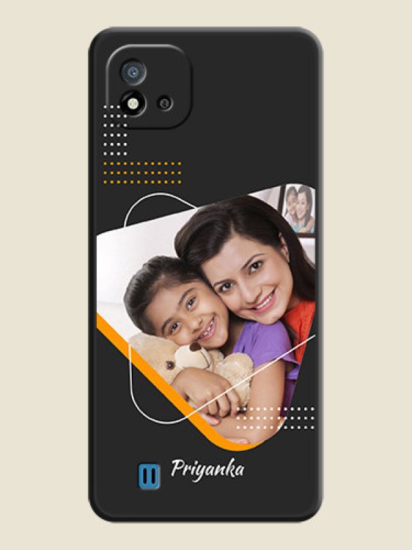 Custom Yellow Triangle on Photo on Space Black Soft Matte Phone Cover - Realme C20