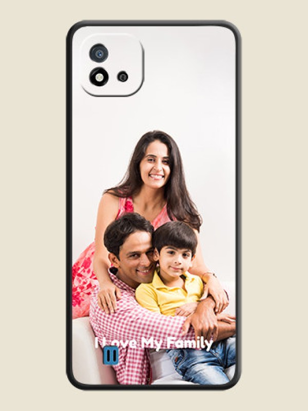 Custom Full Single Pic Upload With Text On Space Black Personalized Soft Matte Phone Covers -Realme C20