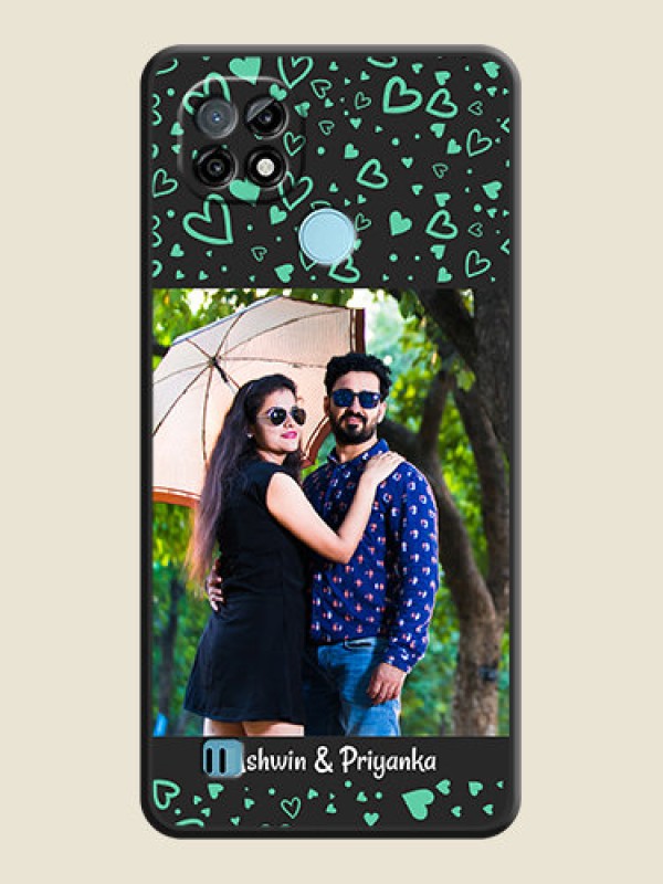Custom Sea Green Indefinite Love Pattern on Photo on Space Black Soft Matte Mobile Cover - Realme C21