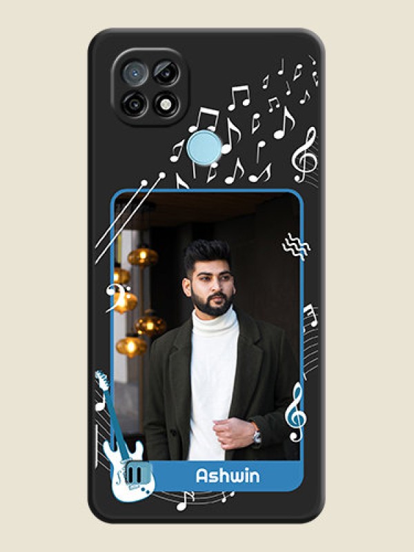 Custom Musical Theme Design with Text on Photo on Space Black Soft Matte Mobile Case - Realme C21