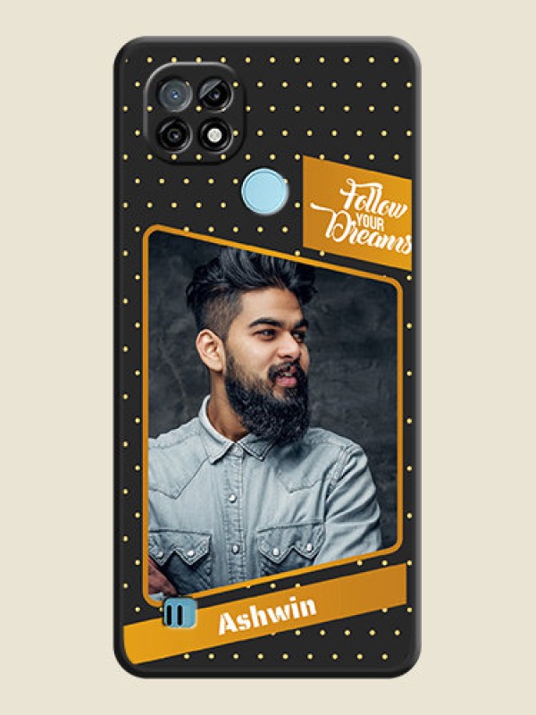 Custom Follow Your Dreams with White Dots on Space Black Custom Soft Matte Phone Cases - Realme C21