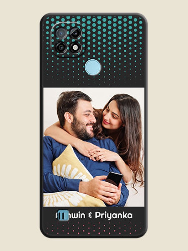 Custom Faded Dots with Grunge Photo Frame and Text on Space Black Custom Soft Matte Phone Cases - Realme C21