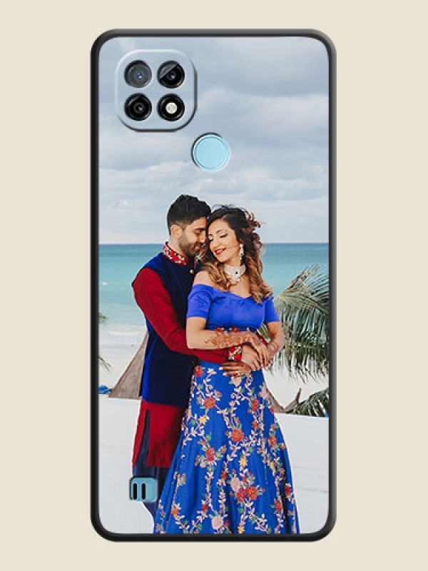 Custom Full Single Pic Upload On Space Black Personalized Soft Matte Phone Covers -Realme C21