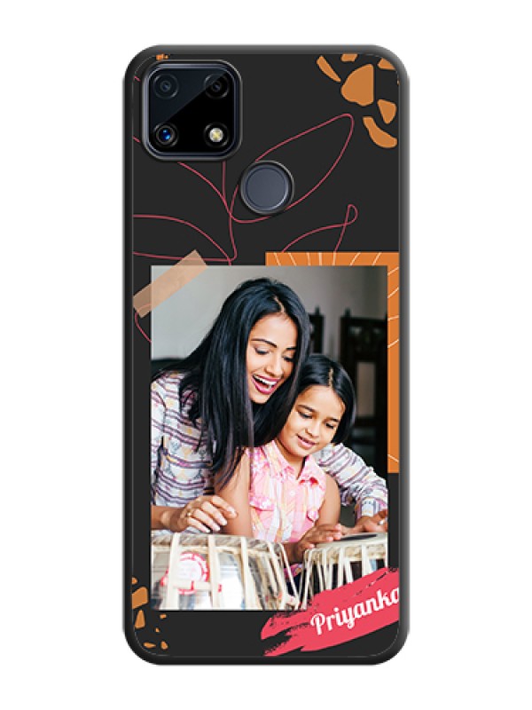 Custom Orange Photo Frame on Space Black Custom Soft Matte Phone Back Cover - Realme C25