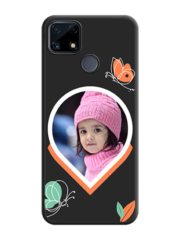Custom Upload Pic With Simple Butterly Design On Space Black Personalized Soft Matte Phone Covers -Realme C25