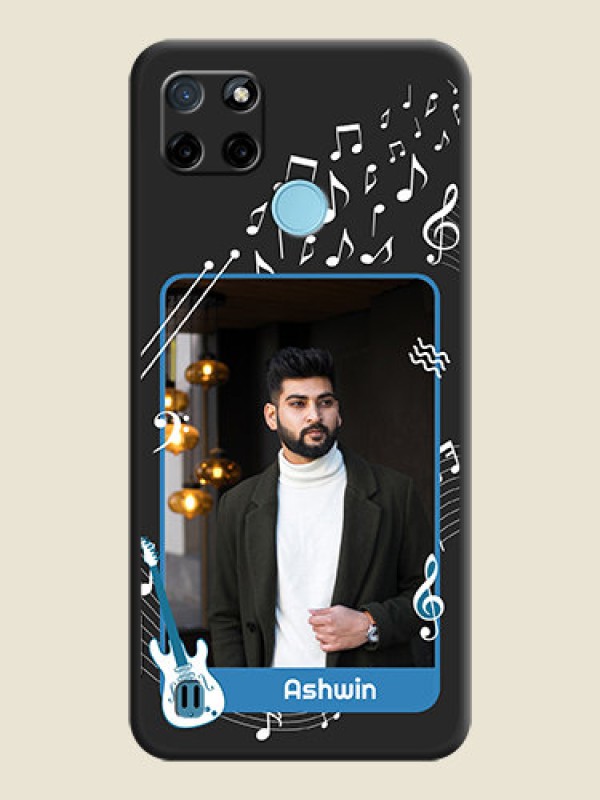 Custom Musical Theme Design with Text on Photo on Space Black Soft Matte Mobile Case - Realme C25_Y