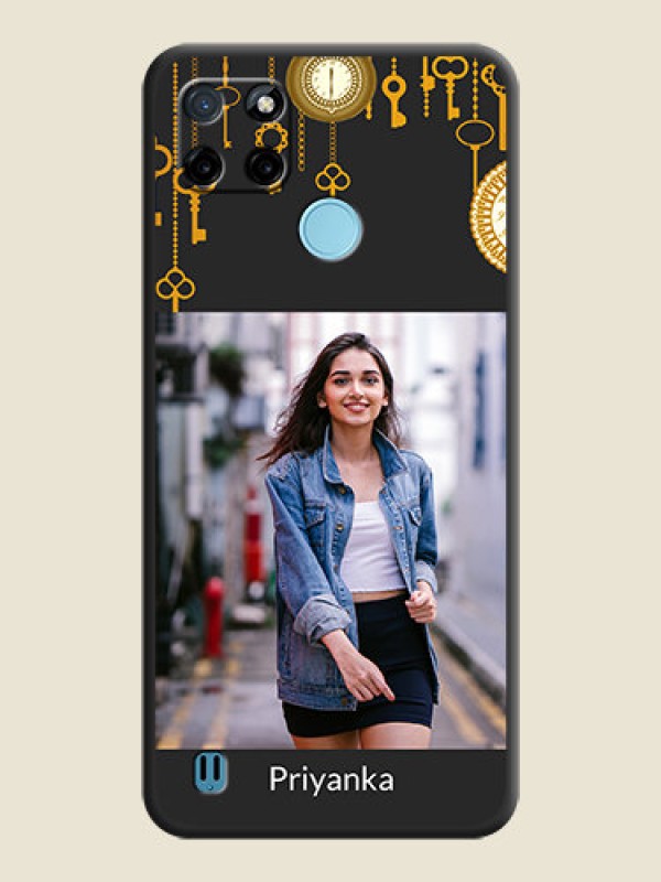 Custom Decorative Design with Text on Space Black Custom Soft Matte Back Cover - Realme C25_Y