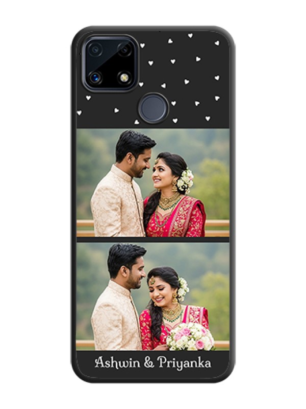 Custom Miniature Love Symbols with Name on Space Black Custom Soft Matte Back Cover - Realme C25s