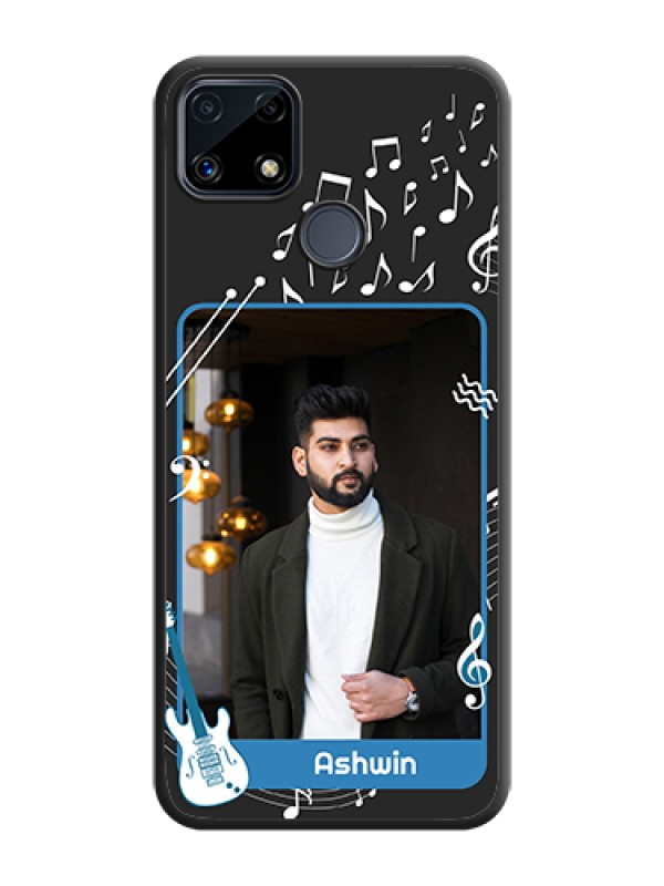 Custom Musical Theme Design with Text on Photo on Space Black Soft Matte Mobile Case - Realme C25s