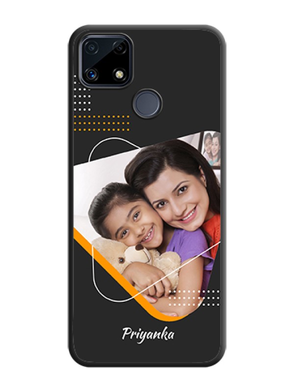 Custom Yellow Triangle on Photo on Space Black Soft Matte Phone Cover - Realme C25s