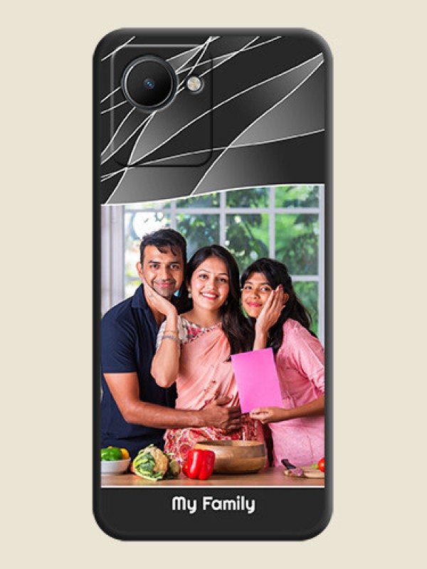 Custom Mixed Wave Lines on Photo on Space Black Soft Matte Mobile Cover - Realme C30