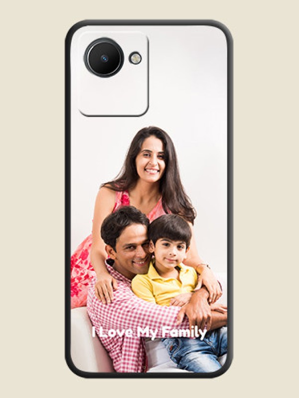 Custom Full Single Pic Upload With Text On Space Black Personalized Soft Matte Phone Covers -Realme C30
