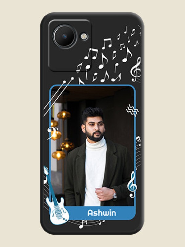 Custom Musical Theme Design with Text on Photo on Space Black Soft Matte Mobile Case - Realme C30s