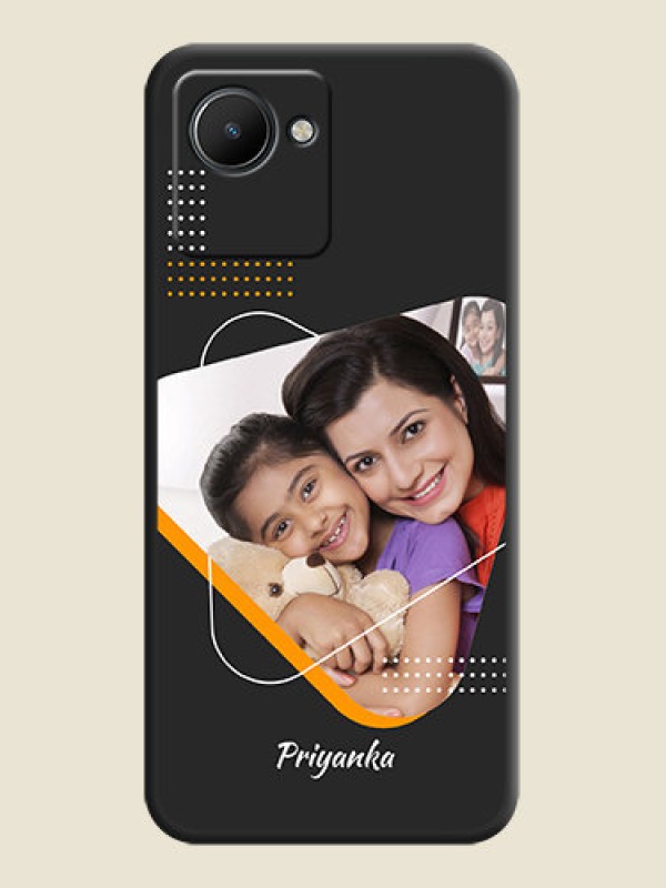 Custom Yellow Triangle on Photo on Space Black Soft Matte Phone Cover - Realme C30s