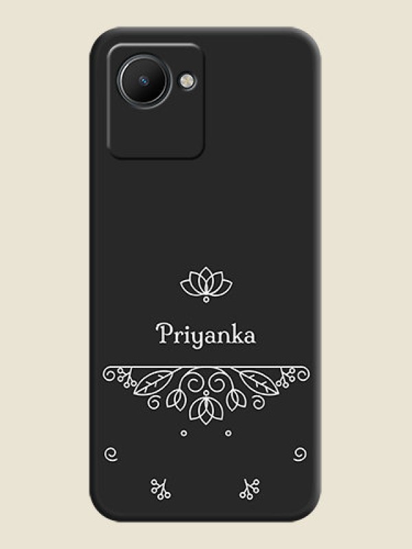 Custom Lotus Garden Custom Text On Space Black Personalized Soft Matte Phone Covers -Realme C30S