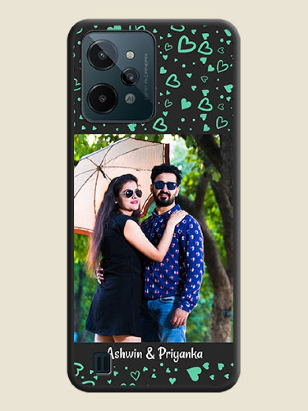 Custom Sea Green Indefinite Love Pattern on Photo on Space Black Soft Matte Mobile Cover - Realme C31