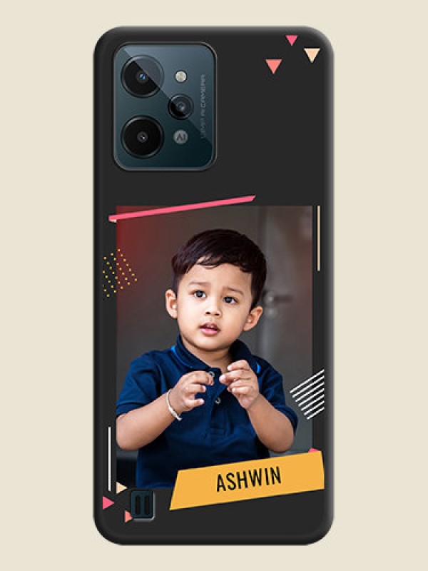 Custom Photo Frame with Triangle Small Dots on Photo on Space Black Soft Matte Back Cover - Realme C31