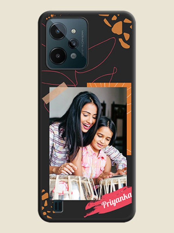 Custom Orange Photo Frame on Space Black Custom Soft Matte Phone Back Cover - Realme C31