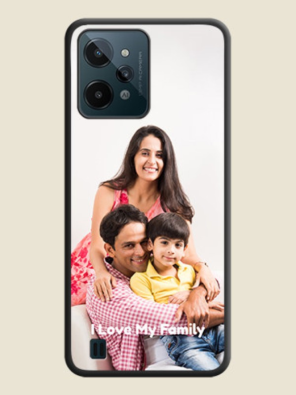 Custom Full Single Pic Upload With Text On Space Black Personalized Soft Matte Phone Covers -Realme C31