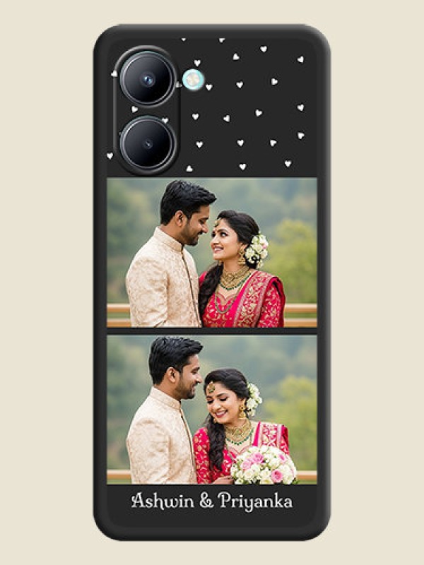 Custom Miniature Love Symbols with Name on Space Black Custom Soft Matte Back Cover - Realme C33 2023