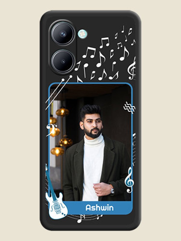 Custom Musical Theme Design with Text on Photo on Space Black Soft Matte Mobile Case - Realme C33 2023