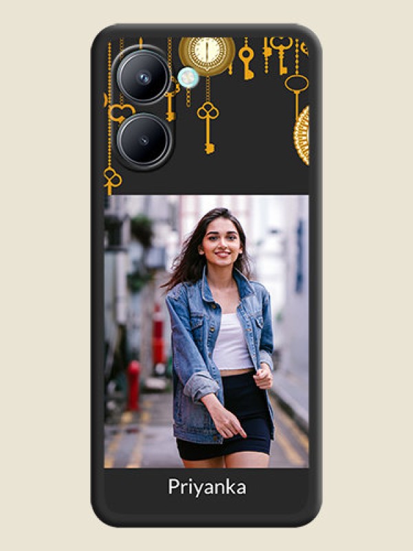 Custom Decorative Design with Text on Space Black Custom Soft Matte Back Cover - Realme C33 2023