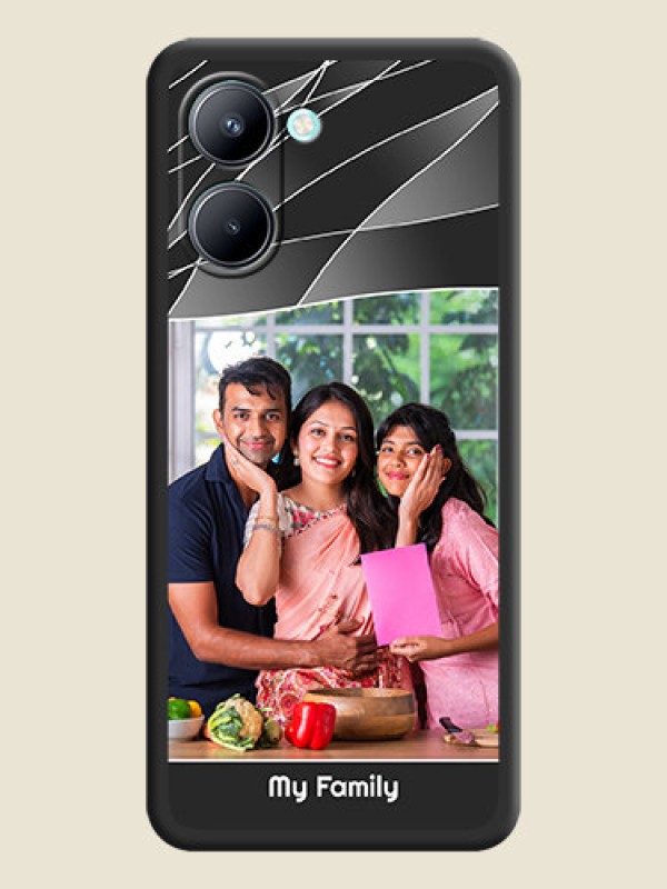Custom Mixed Wave Lines on Photo on Space Black Soft Matte Mobile Cover - Realme C33 2023