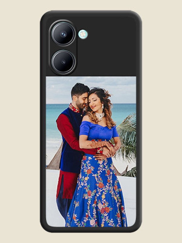 Custom Image Upload With Space Black Color On Custom Soft Matte Mobile Back Cover - Realme C33 2023