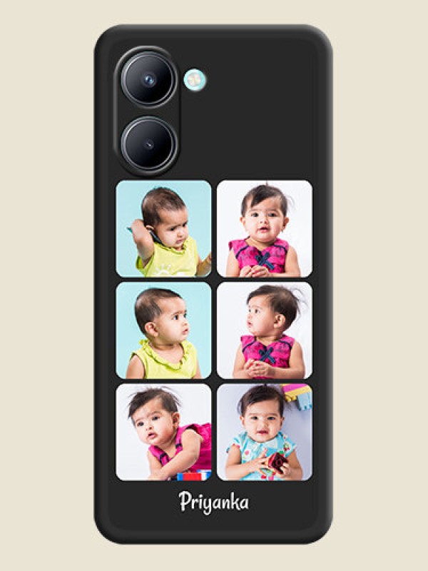 Custom Floral Art with 6 Image Holder on Photo on Space Black Soft Matte Mobile Case - Realme C33