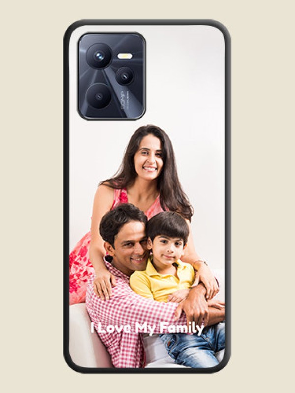 Custom Full Single Pic Upload With Text On Space Black Personalized Soft Matte Phone Covers -Realme C35