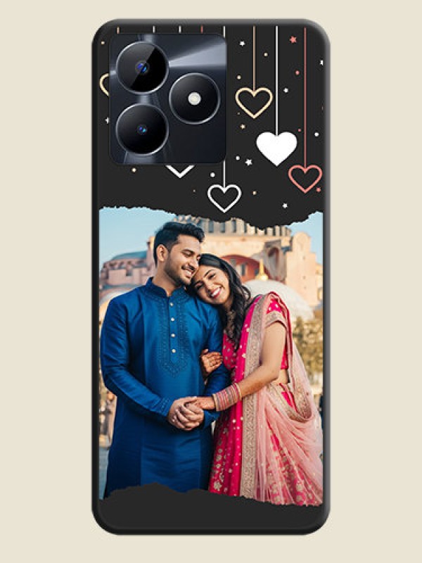 Custom Love Hangings with Splash Wave Picture on Space Black Custom Soft Matte Phone Back Cover - Realme C31
