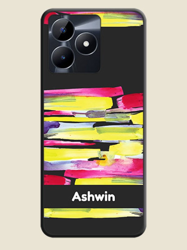 Custom Brush Coloured on Space Black Personalized Soft Matte Phone Covers - Realme C53