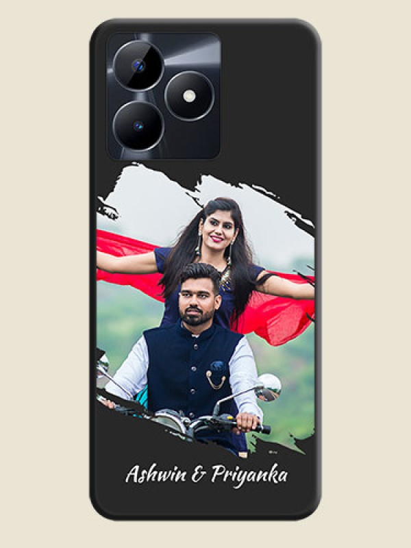 Custom Grunge Brush Strokes - Photo on Space Black Soft Matte Back Cover - Realme C53