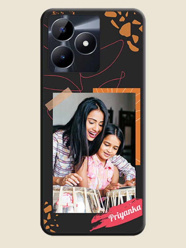 Custom Orange Photo Frame on Space Black Custom Soft Matte Phone Back Cover - Realme C53