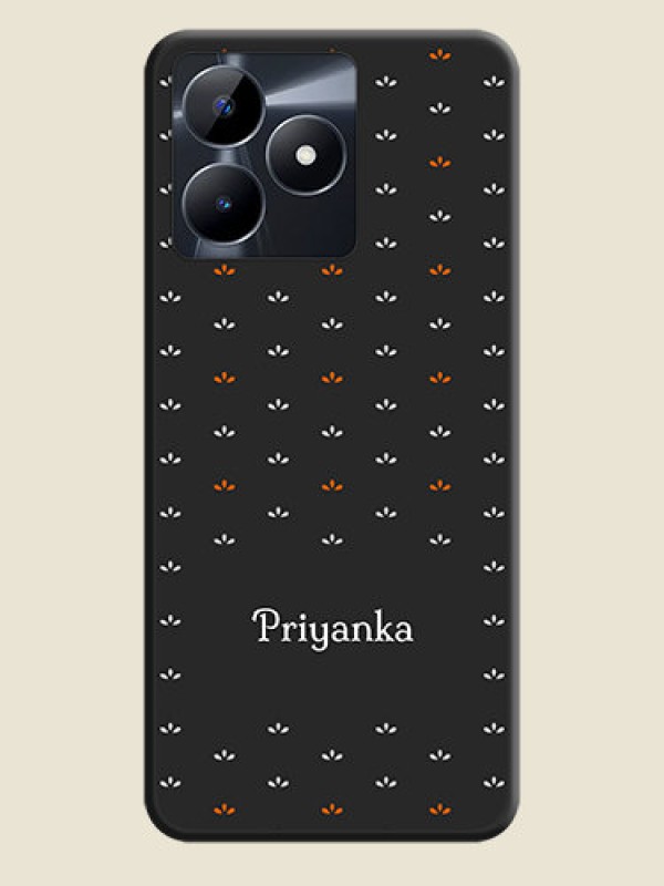 Custom Simple Pattern With Custom Text On Space Black Personalized Soft Matte Phone Covers - Realme C53