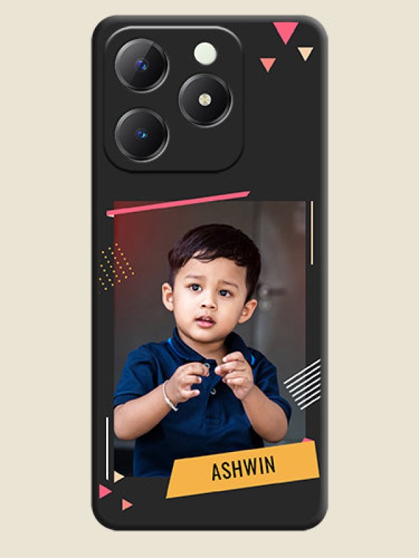 Custom Photo Frame with Triangle Small Dots on Photo On Space Black Custom Soft Matte Mobile Back Cover - Realme C63