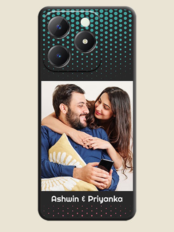 Custom Faded Dots with Grunge Photo Frame and Text On Space Black Custom Soft Matte Mobile Back Cover - Realme C63