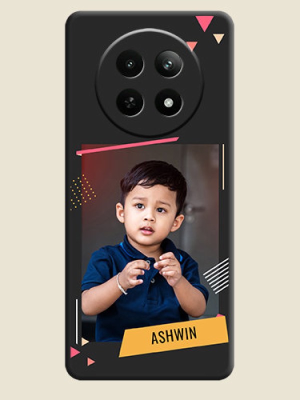 Custom Photo Frame with Triangle Small Dots - Photo on Space Black Soft Matte Back Cover - Realme C65 5G