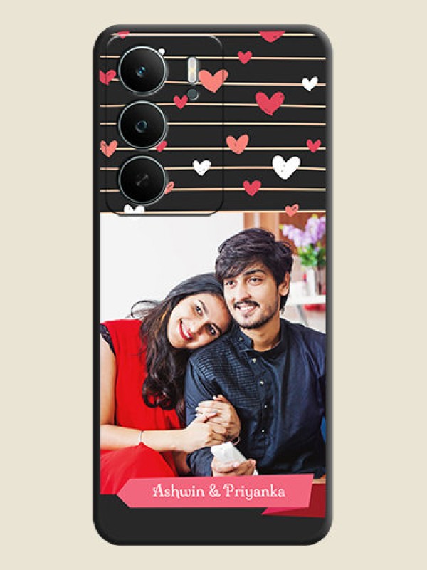 Custom Love Pattern with Name on Pink Ribbon on Photo On Space Black Custom Soft Matte Mobile Back Cover - Realme C71 5G