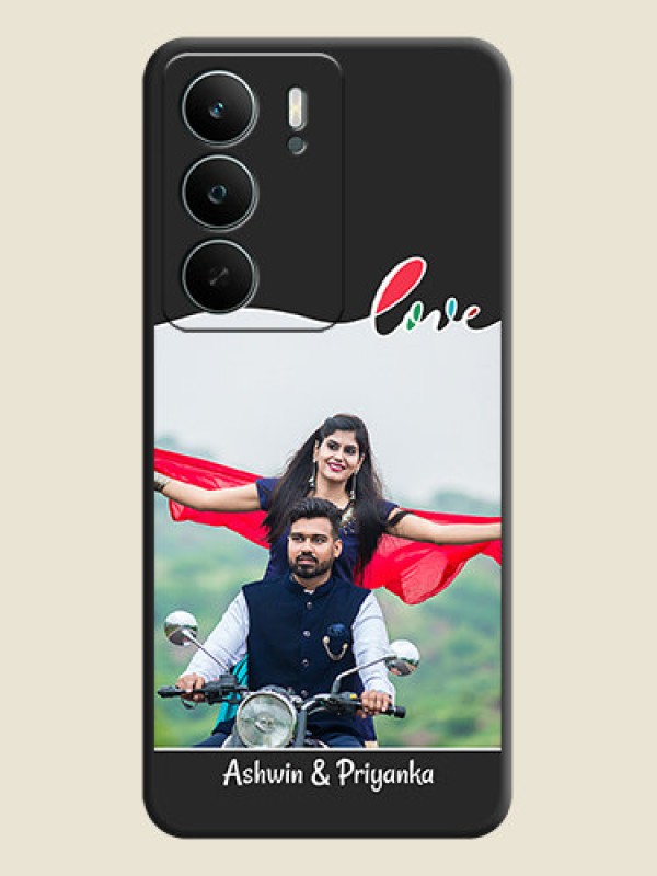 Custom Fall in Love Pattern with Picture on Photo On Space Black Custom Soft Matte Mobile Back Cover - Realme C71 5G