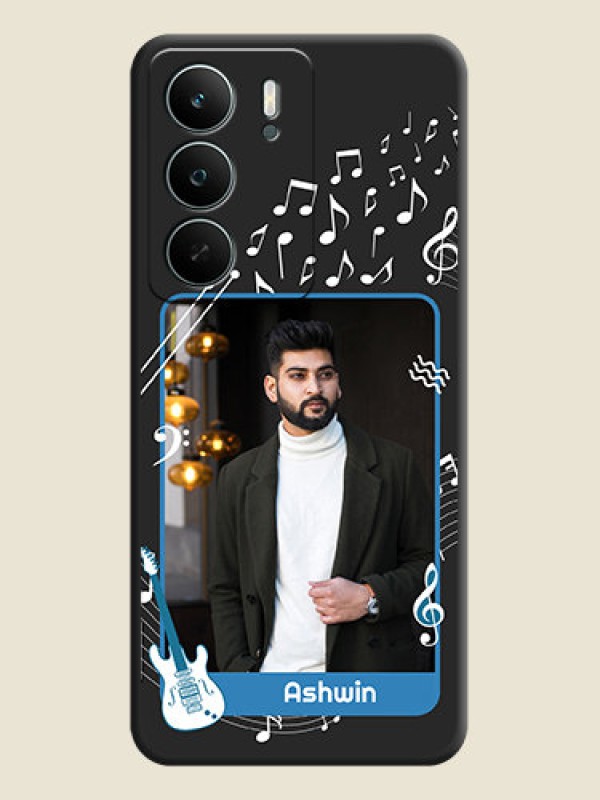 Custom Musical Theme Design with Text on Photo On Space Black Custom Soft Matte Mobile Back Cover - Realme C71 5G