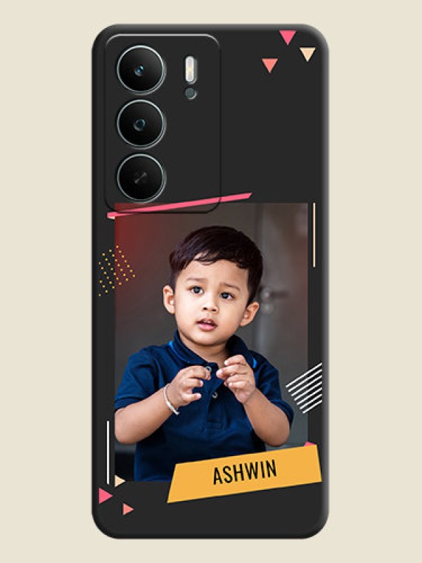 Custom Photo Frame with Triangle Small Dots on Photo On Space Black Custom Soft Matte Mobile Back Cover - Realme C71 5G