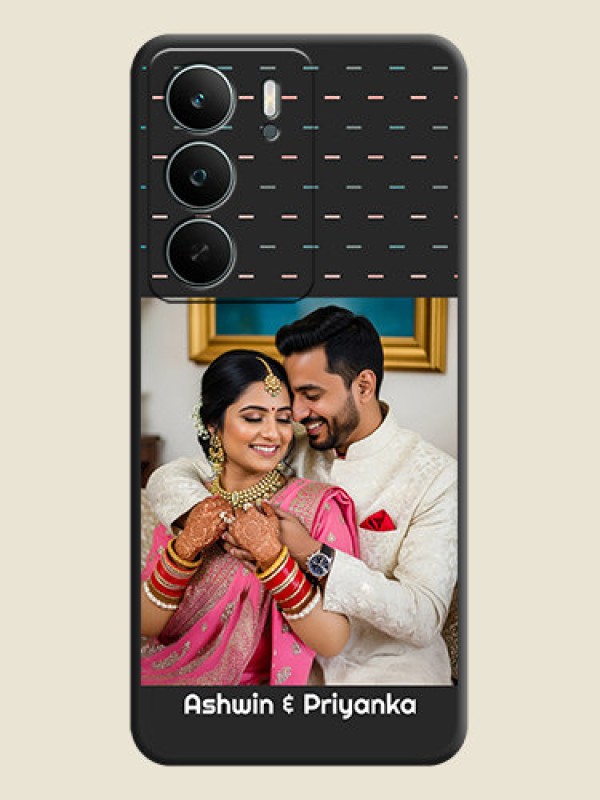 Custom Line Pattern Design with Text On Space Black Custom Soft Matte Mobile Back Cover - Realme C71 5G