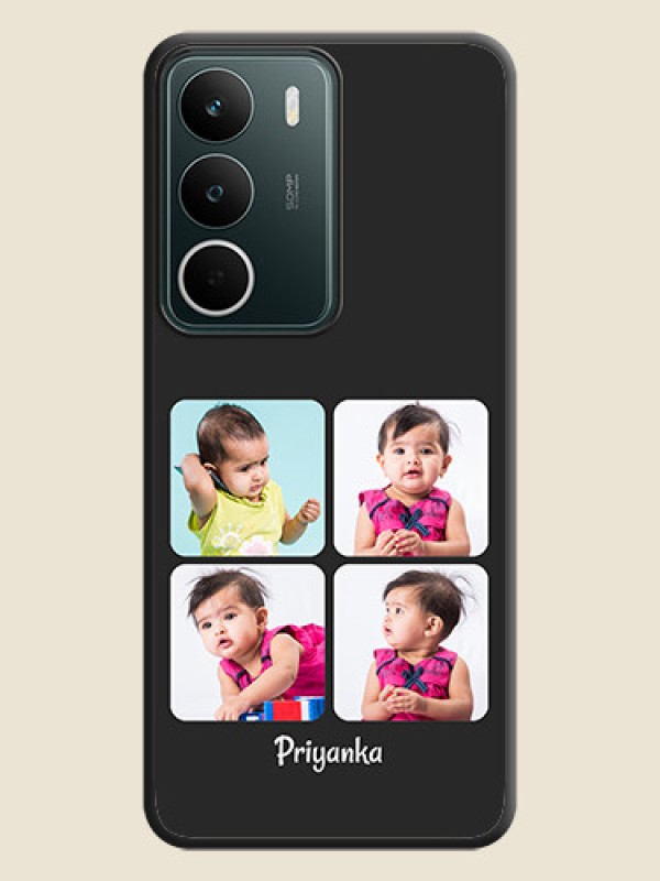 Custom Floral Art with 6 Image Holder on Photo On Space Black Custom Soft Matte Mobile Back Cover - Realme C73 5G