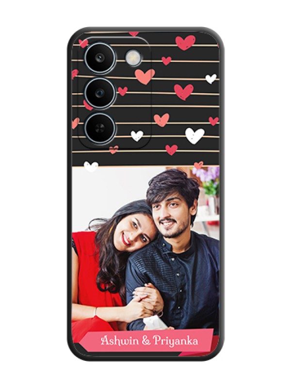Custom Love Pattern with Name on Pink Ribbon on Photo On Space Black Custom Soft Matte Mobile Back Cover - Realme C83 5G