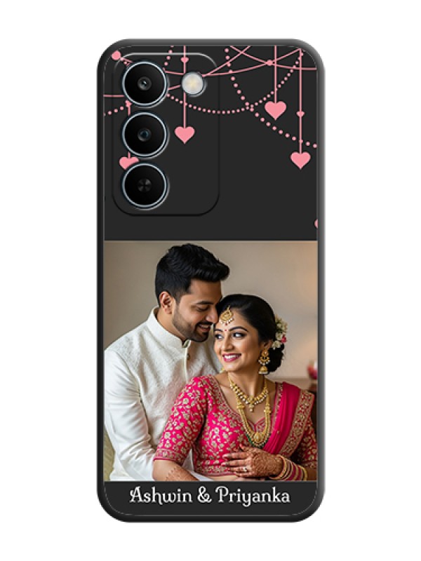 Custom Pink Love Hangings with Text On Space Black Custom Soft Matte Mobile Back Cover - Realme C83 5G