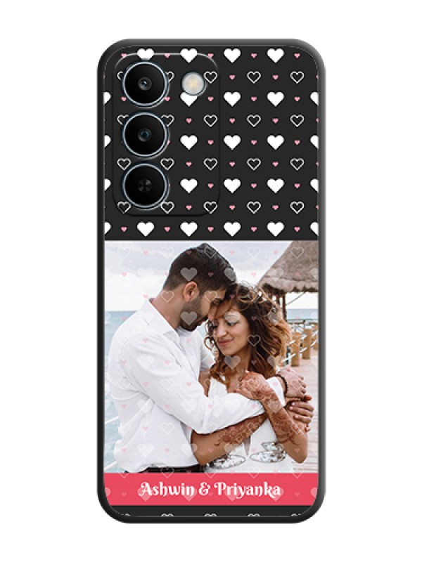 Custom White Color Love Symbols with Text Design on Photo On Space Black Custom Soft Matte Mobile Back Cover - Realme C83 5G