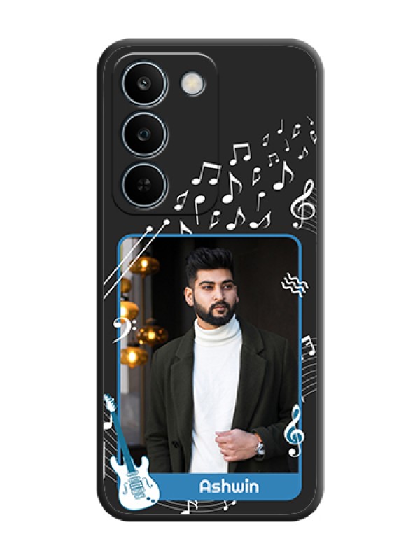 Custom Musical Theme Design with Text on Photo On Space Black Custom Soft Matte Mobile Back Cover - Realme C83 5G