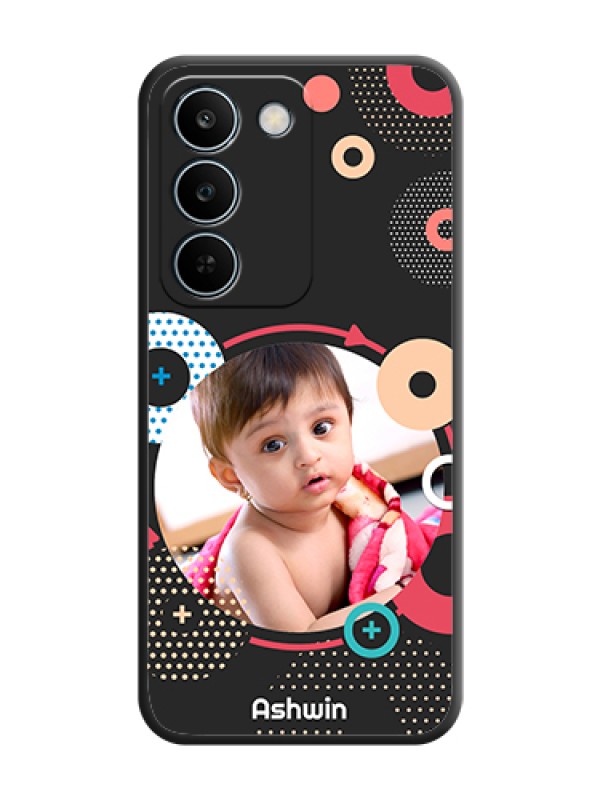 Custom Multicoloured Round Image On Space Black Custom Soft Matte Mobile Back Cover - Realme C83 5G