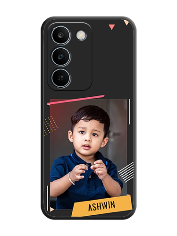 Custom Photo Frame with Triangle Small Dots on Photo On Space Black Custom Soft Matte Mobile Back Cover - Realme C83 5G